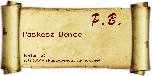 Paskesz Bence névjegykártya