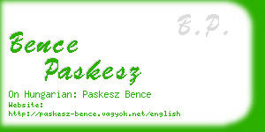 bence paskesz business card